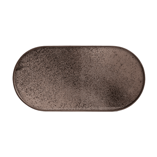 Oblong Aged Bronze Mirror Tray - Barnbury