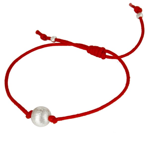 Sterling Silver Red Cotton Dori Bracelet - Barnbury