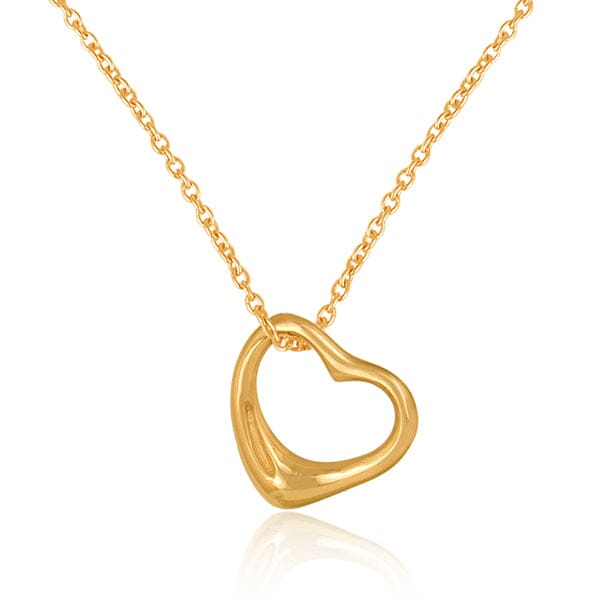 18ct Gold Vermeil Heart Necklace Necklaces Barnbury 