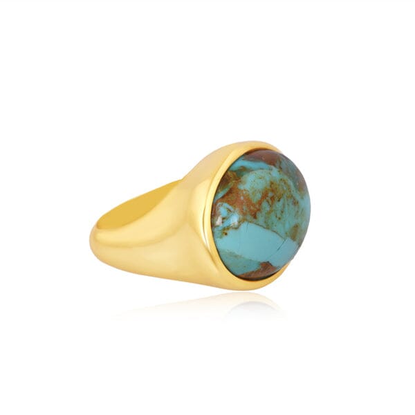 18ct Gold Vermeil Kingman Turquoise Ring Ring Barnbury 