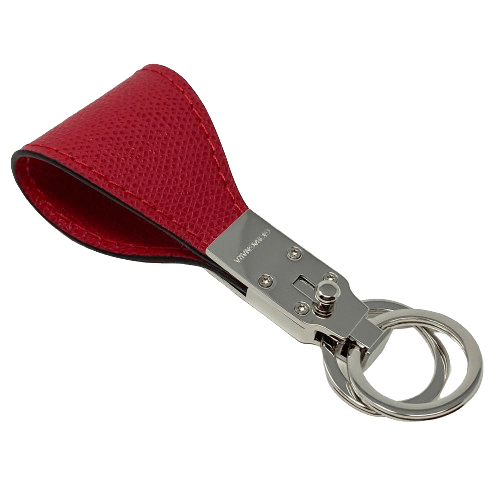 Red Leather Valet Keyring - Barnbury