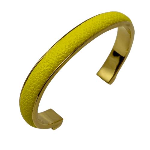 Mimosa 1cm Leather &amp; Gold Bracelet - Barnbury