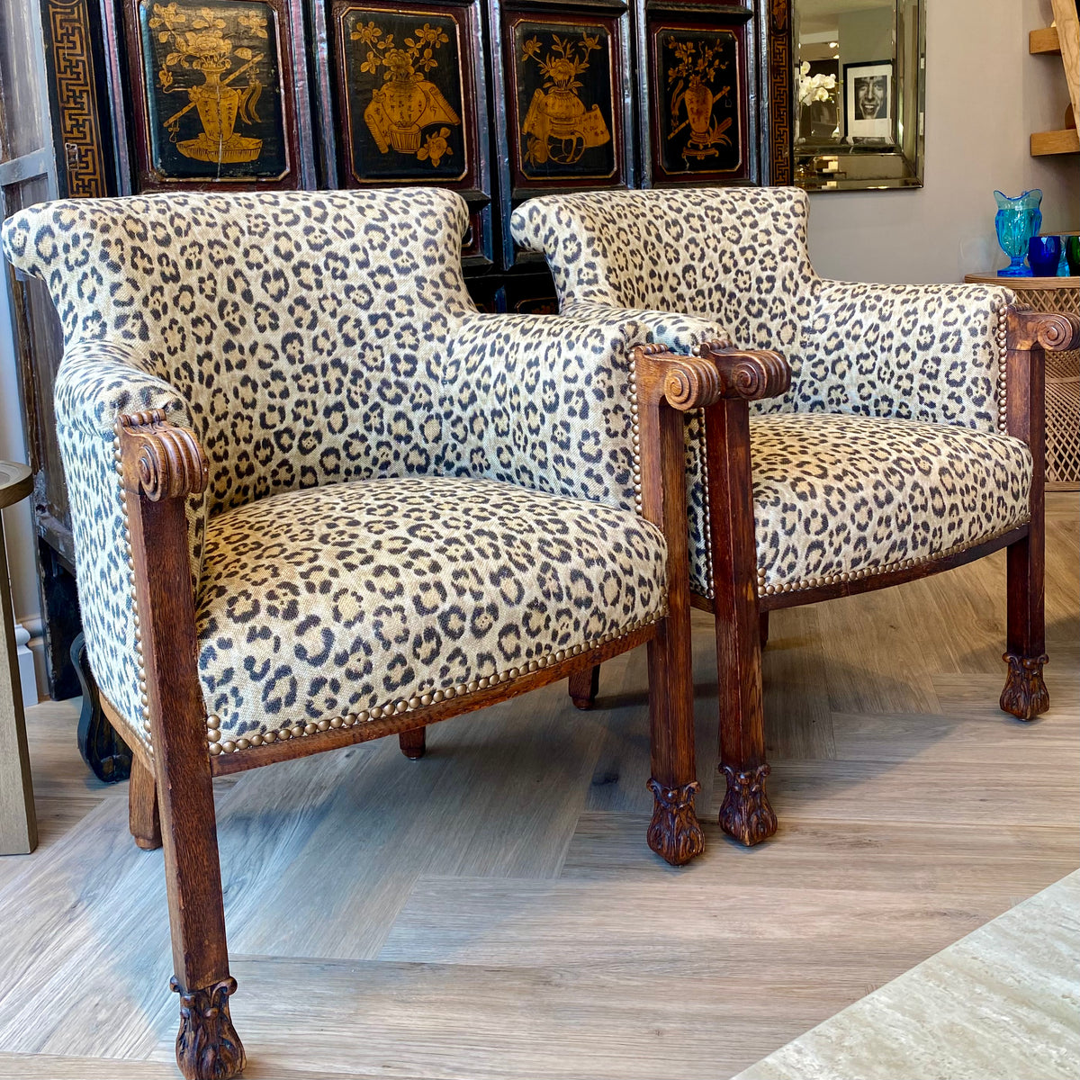 Pair of early 20th Century Chairs in Ralph Lauren - Barnbury