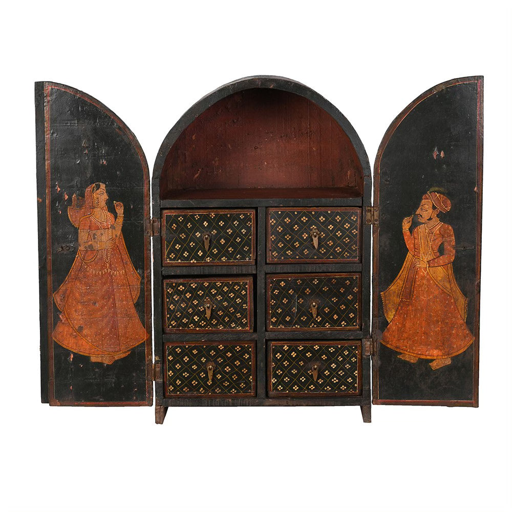 Small Painted Antique Indian Almirah