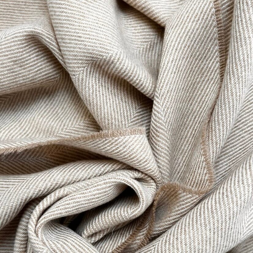 Basswood Supersoft Merino Herringbone Throw -- Barnbury