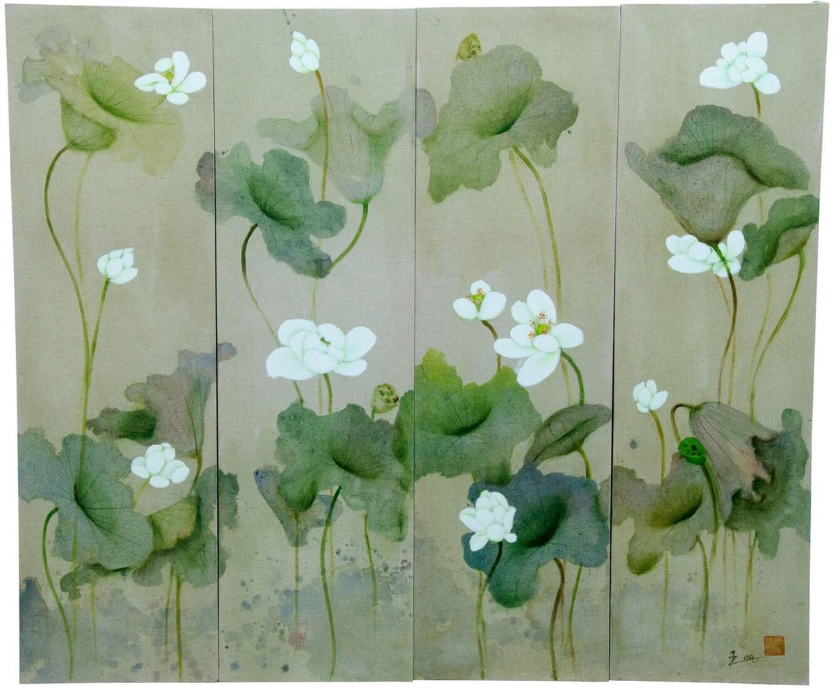 Water Lily Canvas (4 Panel)