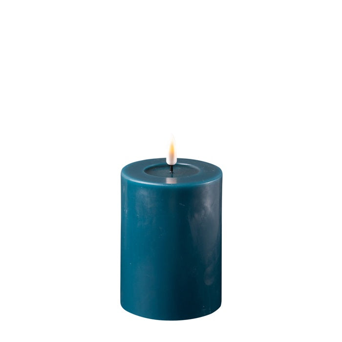 Petrol Blue Wax LED Battery Candles - Barnbury