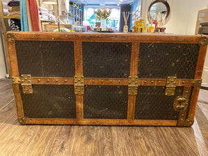 Antique Goyard wardrobe trunk H.M.M. - Pinth Vintage Luggage