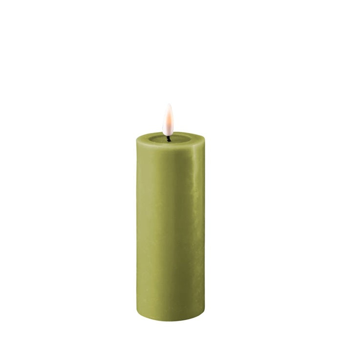 Olive Green Wax LED Battery Candles - Barnbury