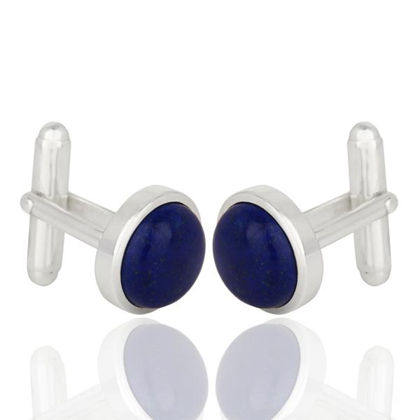 Lapis Sterling Silver Cufflinks - Barnbury