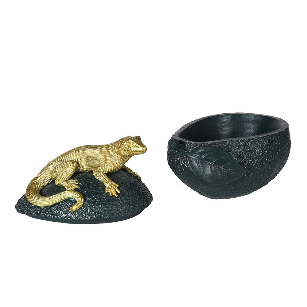 Faux Avocado Container with Gilded Gecko - Barnbury