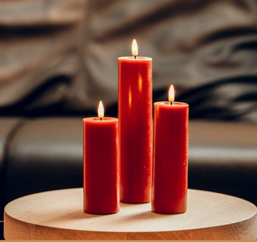 Bordeaux Wax LED Battery Candles Flameless Candles Barnbury 