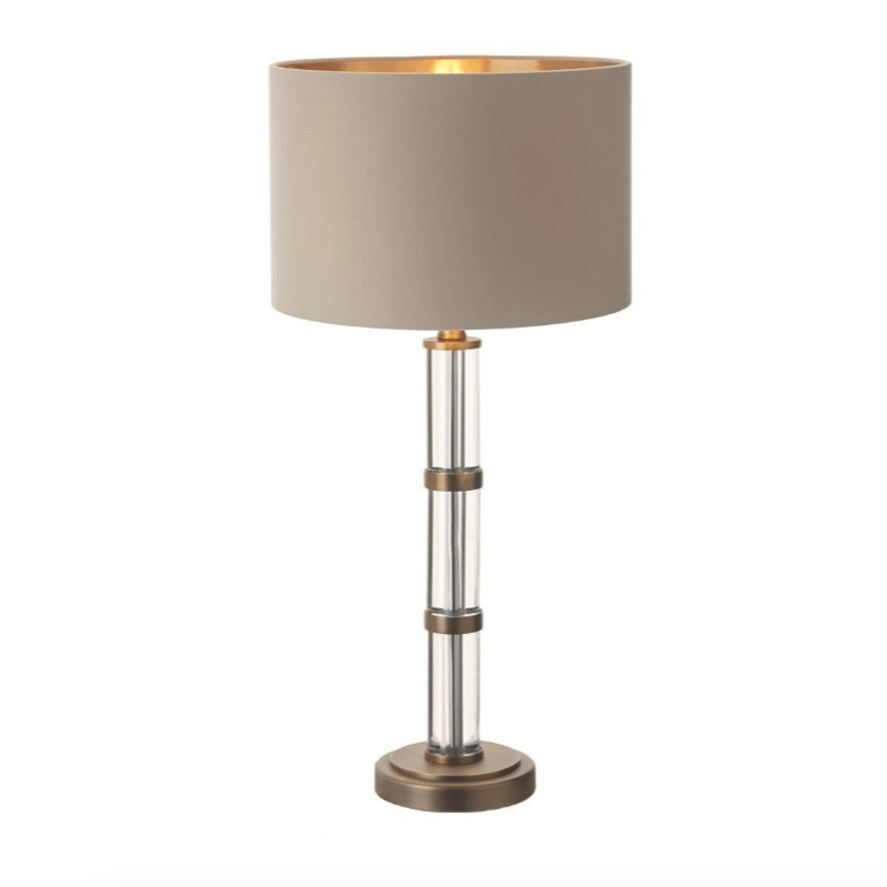 Edward Crystal &amp; Aged Brass Lamp &amp; Shade Table Lamp Barnbury 