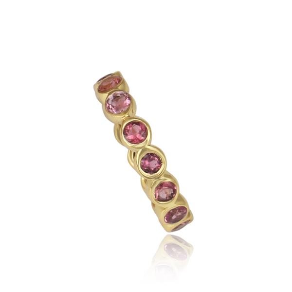 Gold Plated Sterling Silver Pink Tourmaline Ring Ring Barnbury 