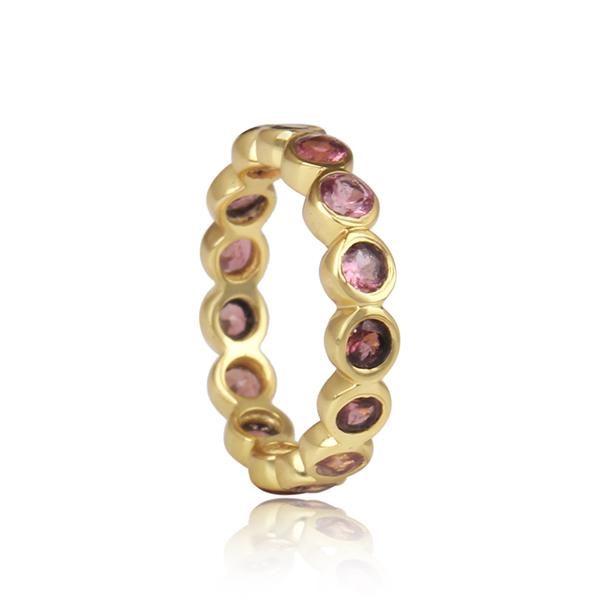 Gold Plated Sterling Silver Pink Tourmaline Ring Ring Barnbury 