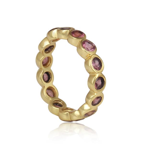 Gold Plated Sterling Silver Pink Tourmaline Ring Ring Barnbury 