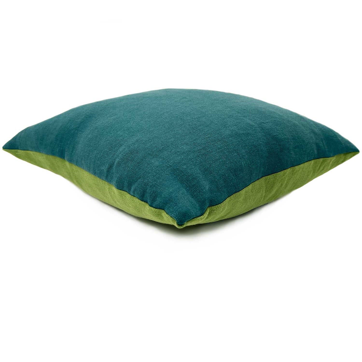 Teal/Pea linen cushion - Barnbury