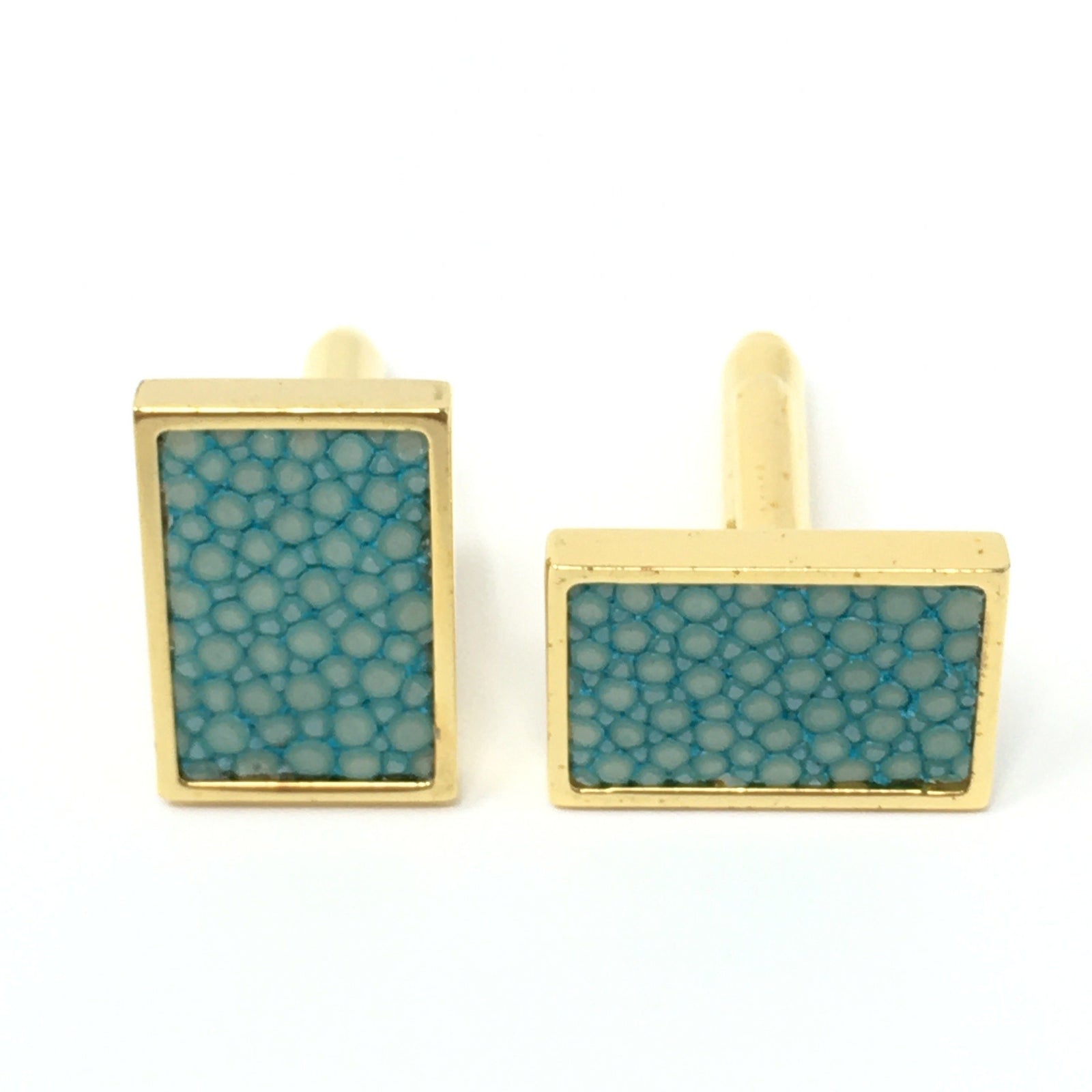 Light Blue Real Shagreen Cufflinks Cufflinks Barnbury 