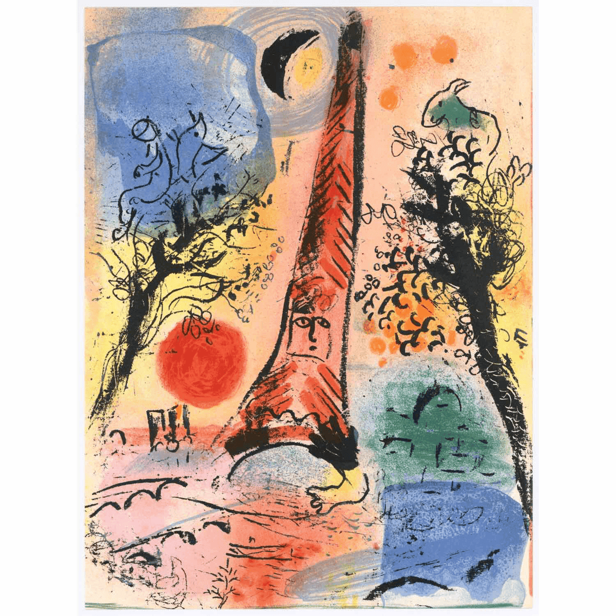 Marc Chagall - Vision de Paris Lithograph Barnbury 