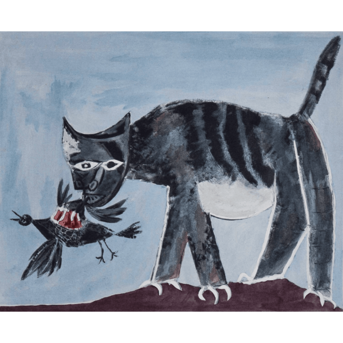 Pablo Picasso Gatto che addenta un uccello Lithograph Barnbury 