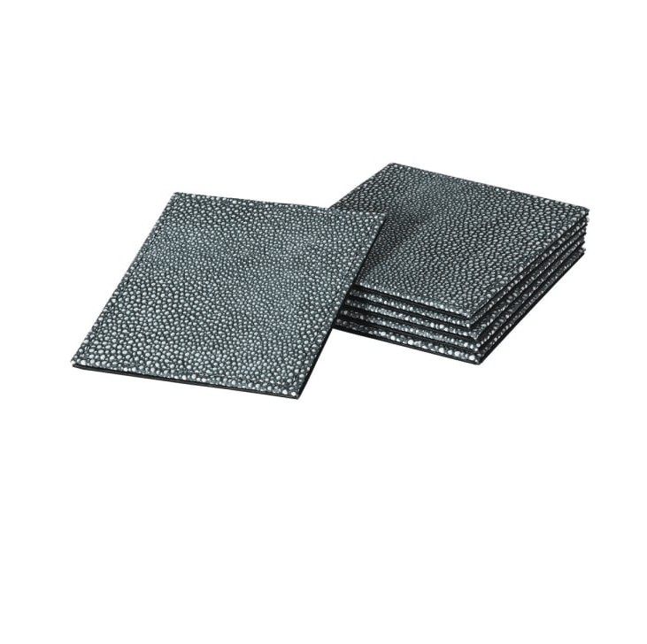 Set of 6 Faux Shagreen Coasters Coasters Barnbury 