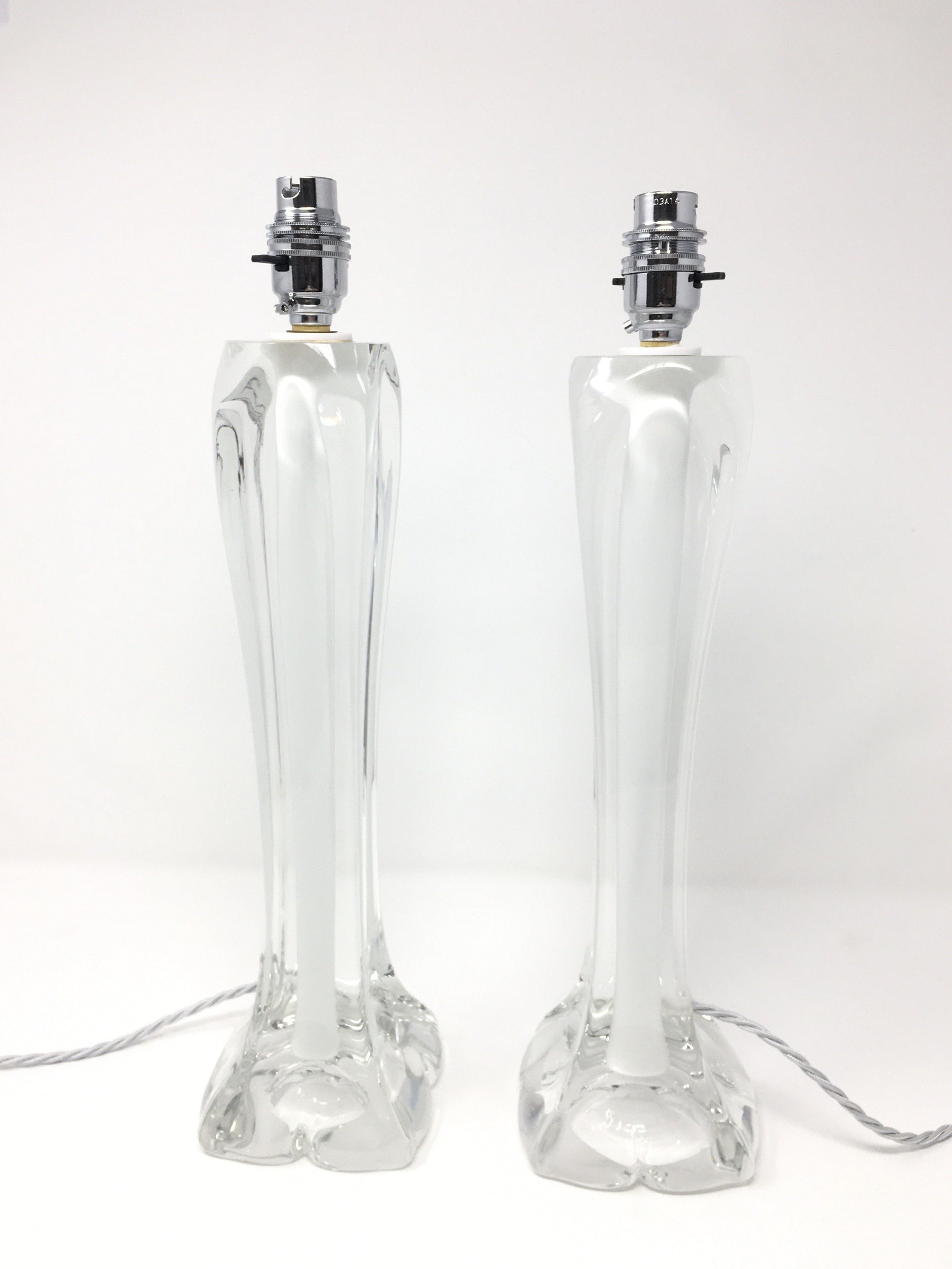 Two 1950's Paul Kedelv for Flygsfors Glass Lamps Table Lamp Flygsfors 