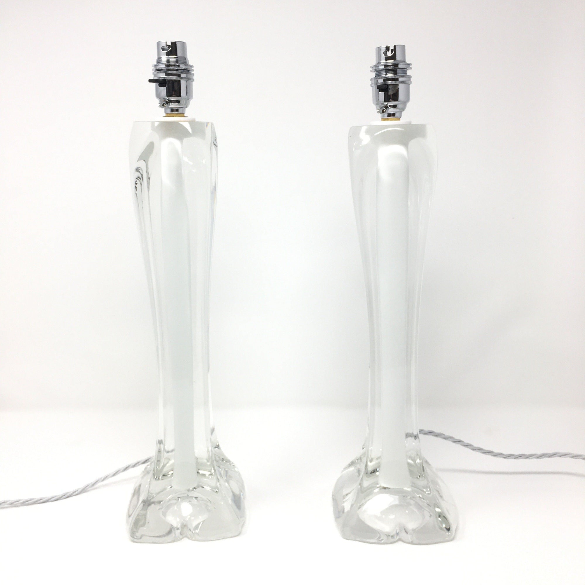 Two 1950's Paul Kedelv for Flygsfors Glass Lamps Table Lamp Flygsfors 